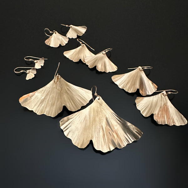 Shop handmade ginkgo leaf earrings by Erica Bapst.