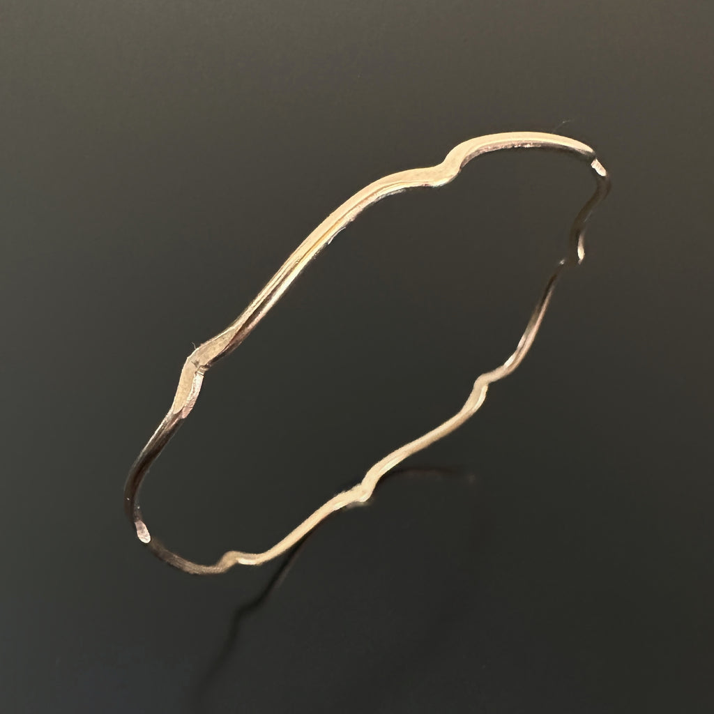 14k gold filled curly bracket parenthesis bangle bracelet