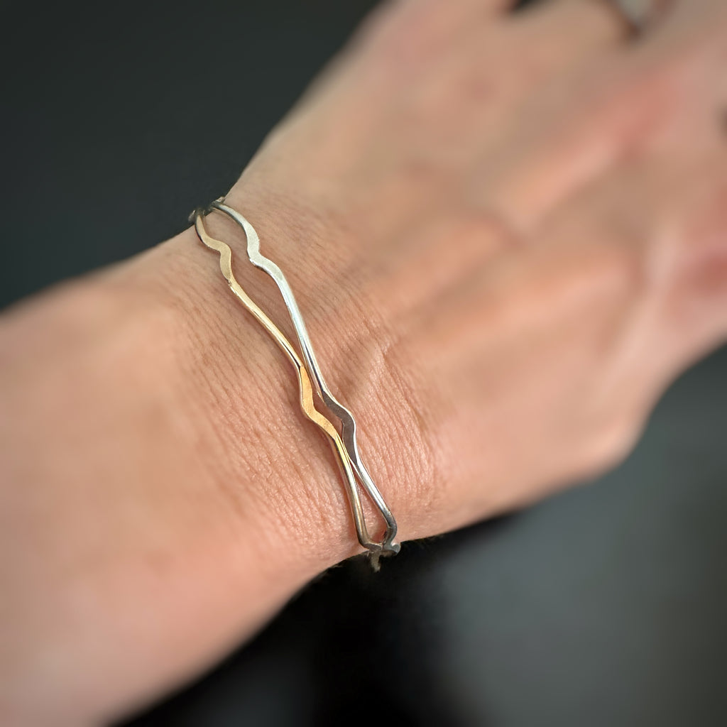 If purchased in multiples, these bangle bracelets look great stacked together