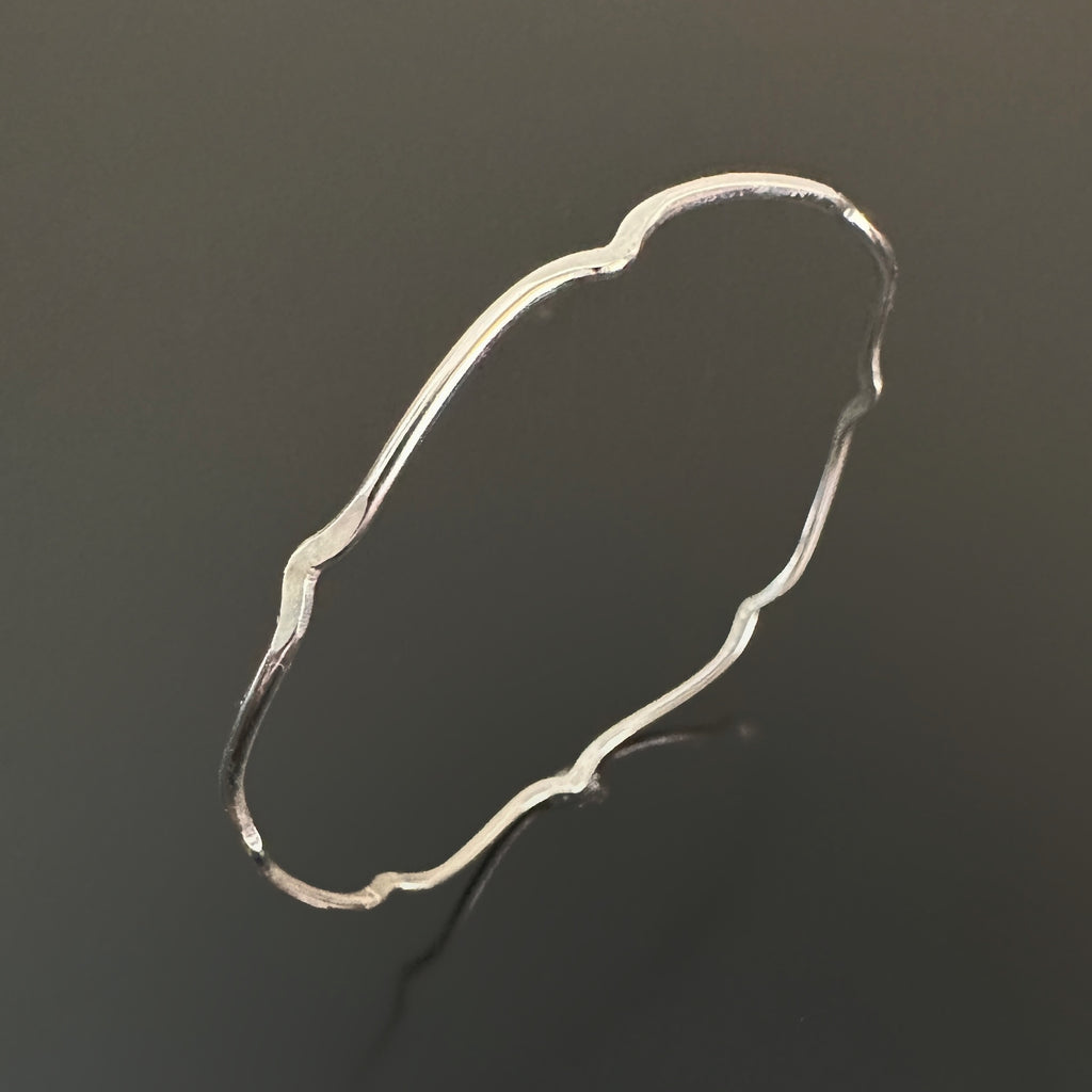 sterling silver curly bracket parenthesis bangle bracelet