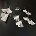 Sterling silver ginkgo leaf earrings in 5 sizes.