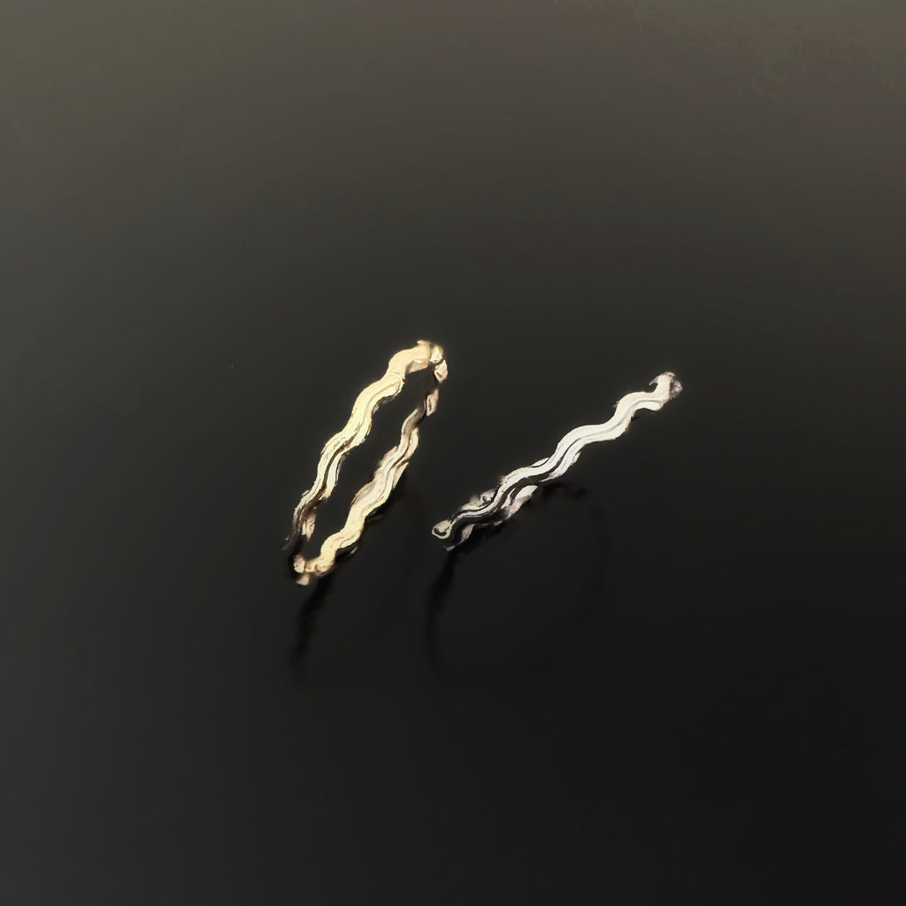choose either 14k gold-filled or sterling silver for the wave ring