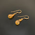amber glass with gold speckles teardrops earrings
