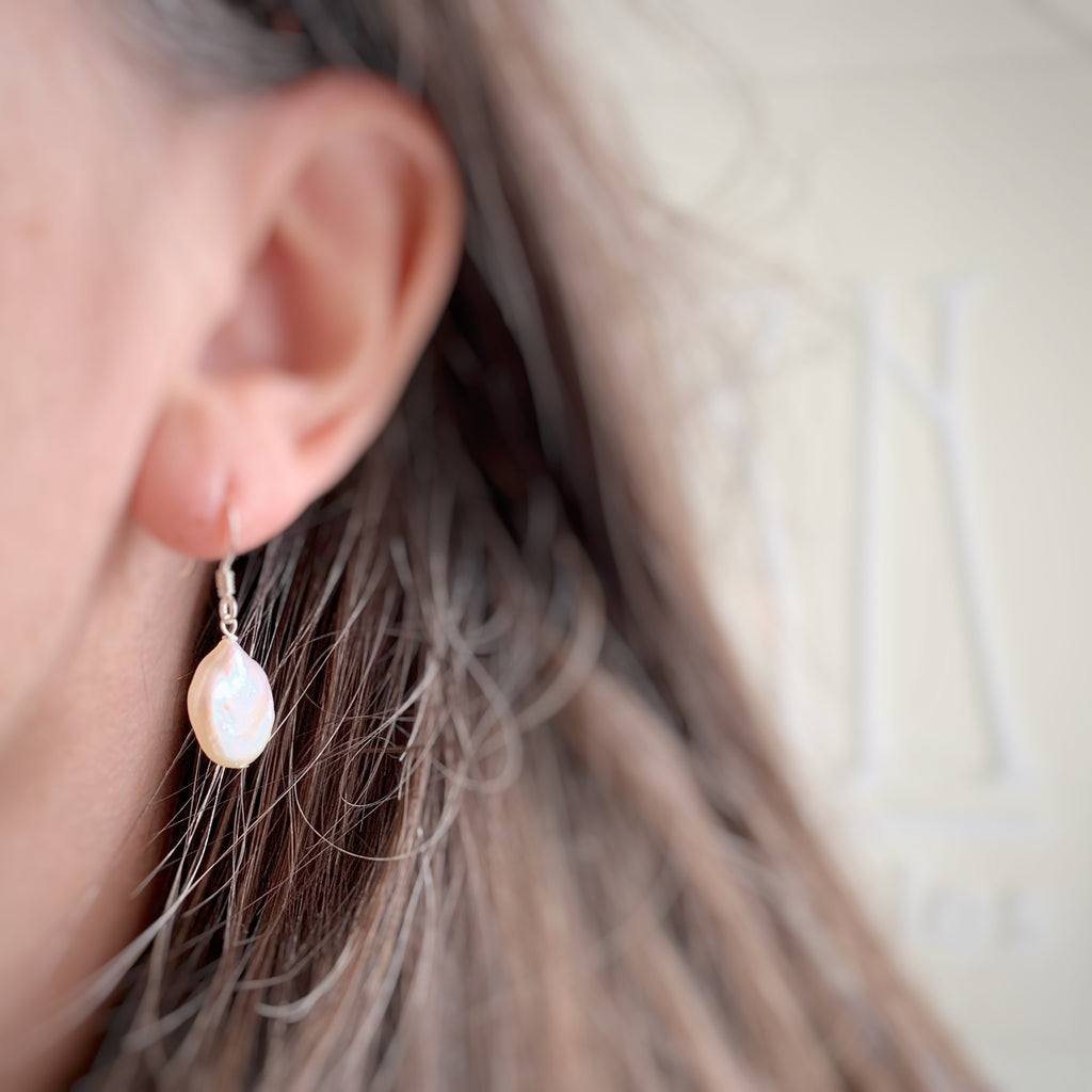 Freshwater Coin Pearl Earrings