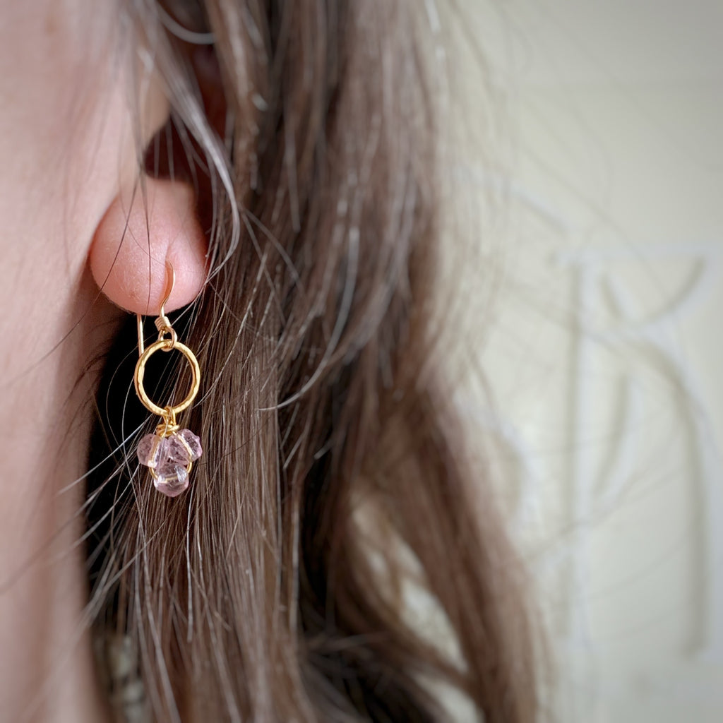 light purple cluster earrings