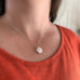 Freshwater Coin Pearl Pendant on Sterling Silver Chain