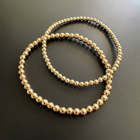 14k gold-filled stretch bracelets with 3mm or 4mm round bead