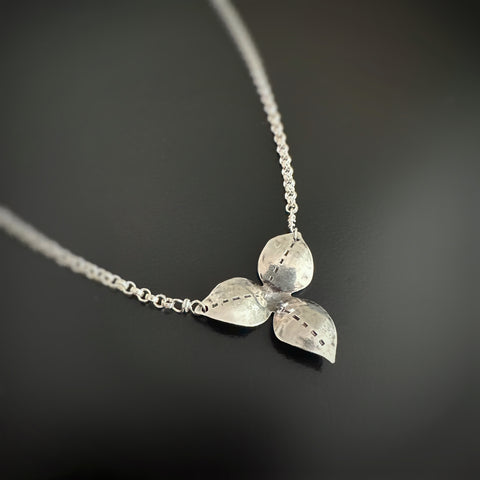 Trillium Inspired sterling silver necklace