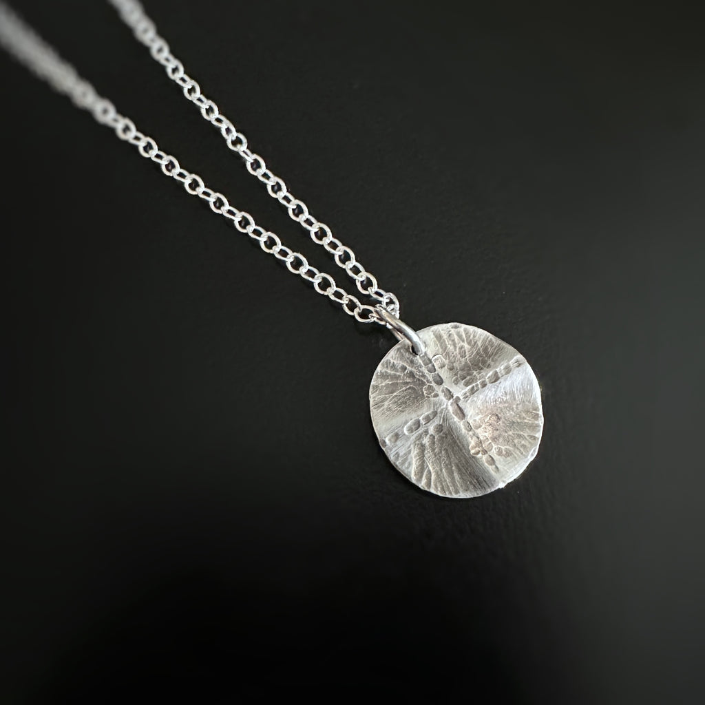 Mid-Century inspired smaller sterling cross pendant