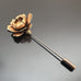 Hand made brass flower, formed and sculpted to represent a peony flower. Stick pin.