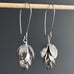 Long statement earrings handmade from vintage silverplate and designed to emulate the image of hops flowers. They have a long shepherd hook style ear wire.