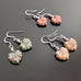 Glass Leaf Earrings, choose from green, pale green or pink