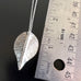 extra large  handmade sterling silver leaf pendant necklace measurement