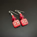 Ornamental Red Czech Glass Earrings