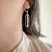 Paper Clip Style sterling silver and clear crystal earrings