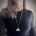 surgical grade hypoallergenic and tarnish resistant 304 stainless steel ginkgo leaf pendant on a chain necklace in the extra large size. 