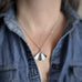 surgical grade hypoallergenic and tarnish resistant 304 stainless steel ginkgo leaf pendant on a chain necklace in the medium size. 