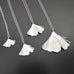 surgical grade 304 stainless steel handmade ginkgo leaf pendant necklaces in four different size options