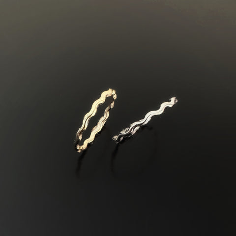 choose either 14k gold-filled or sterling silver for the wave ring