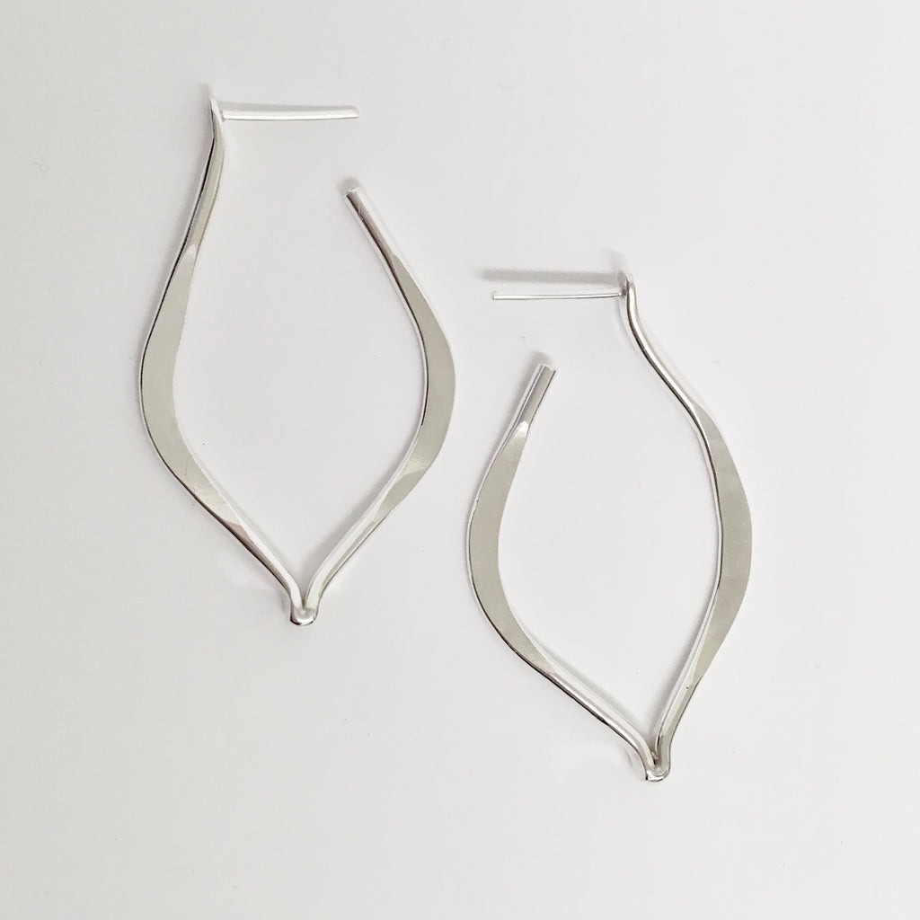 Drop of Sunshine half hoop earrings in silver