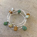 Trio, Teardrop Glass Stretch Bangle Bracelets in Stone Tones