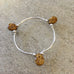 Jasper color Czech glass teardrop stretch bracelet silver plated.