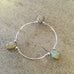 Luster verdite color Czech Glass Stretch Bracelet silver plated.
