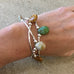 Trio of Teardrop Glass Stretch Bangle Bracelets in Stone Tones
