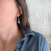 Flower Earrings in Aqua Blue and Copper