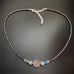 Flower Beaded Necklace in Aqua Blue and Copper