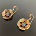 gold brass cherry blossom earrings with labradorite stone
