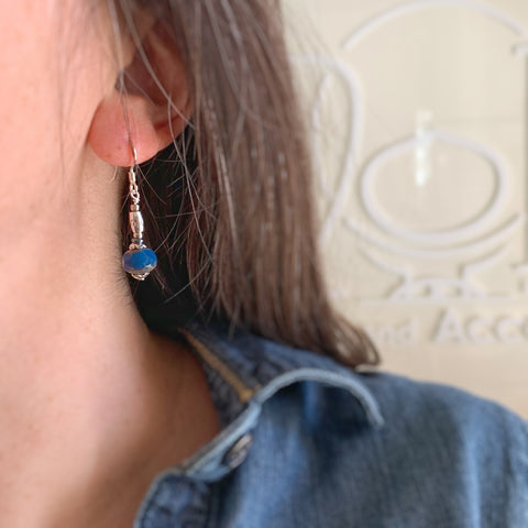 Gem Nugget Earrings in Cornflower Blue