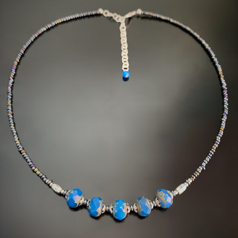 Gem Nugget Necklace in Cornflower Blue
