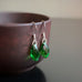 emerald green crystal teardrop earrings with sterling silver ear wires