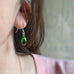fern green crystal teardrop earrings with sterling silver ear wires