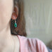 green opal color teardrop crystal earrings with sterling silver ear wires