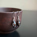 metallic grey crystal teardrop earrings with sterliing silver hooks