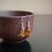 orange copper color crystal teardrop earrings with sterling silver ear wires