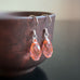 peach crystal teardrop earrings with sterling silver ear wires