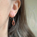 peach teardrop crystal earrings with sterling silver ear wires
