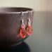 padparadscha coral pink crystal teardrop earrings with sterling silver ear wires