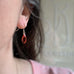 coral pink crystal teardrop earrings with sterling silver ear wires