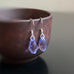 lavender purple crystal teardrop earrings with sterling silver ear wires