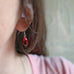 bright red crystal teardrop earrings with sterling silver ear wires