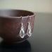 silver shade shadow grey crystal teardrop earrings with sterling silver ear wires