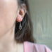 shadow grey crystal teardrop earrings with sterling silver ear wires