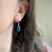 Crystal Teardrop Earrings, Turquoise Color, Sterling Silver
