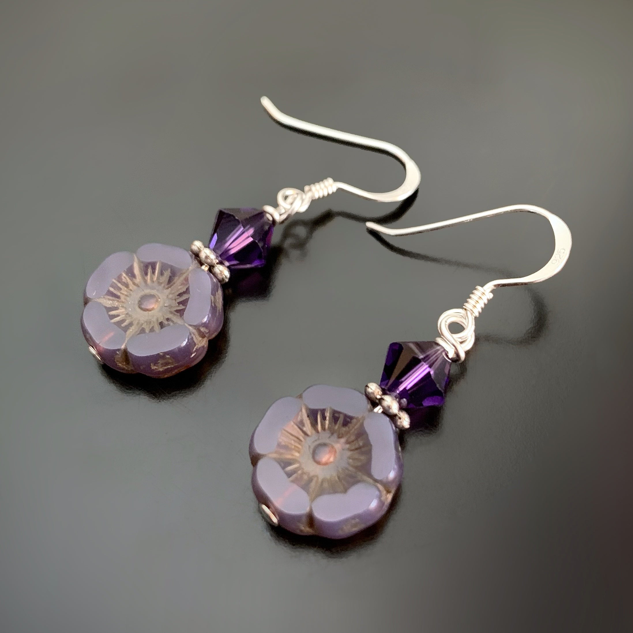 Purple Sapphire & Gold Lemuria Earrings | e.g.etal | Melbourne