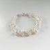 three strand modern classic bridal bracelet with pearls and glittering glass.