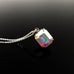 Emerald Ice pendant necklace in silver clear crystal AB Swarovski 